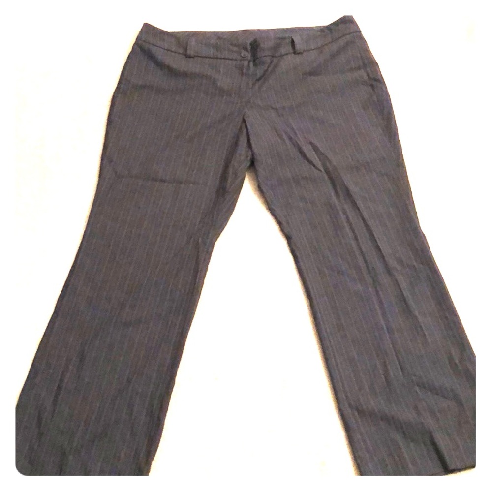Gray striped dress pants